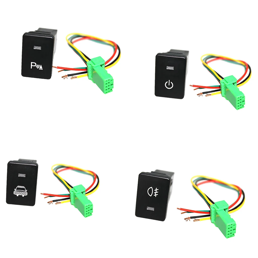 4x Push Rocker Button Switch White LED Headlight & Parking Light For Toyota 4Runner 2010- 4x Push Rocker Button Switch White LED Headlight & Parking Light For Toyota 4Runner 2010-