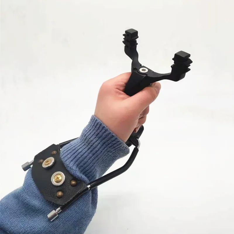 Powerful Hunting Slingshot with Wrist Rest, Outdoor Hunting, All-Metal Material, Large Slingshot for Fishing and Pitchi 5