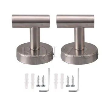

BQLZR Stainless Steel Single Towel Drilling Robe Hook for Bath Set of 2 Silver