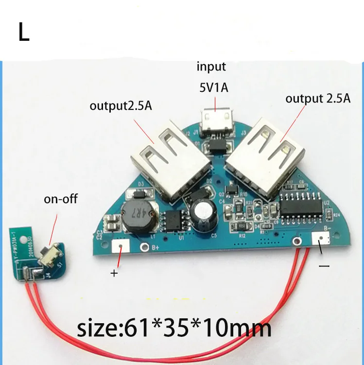5 в 3 А Блок питания для мобильного аккумулятора плата питания PCB контроллер зарядки два usb порта ЖК-экран DIY аксессуары для замены - Цвет: L