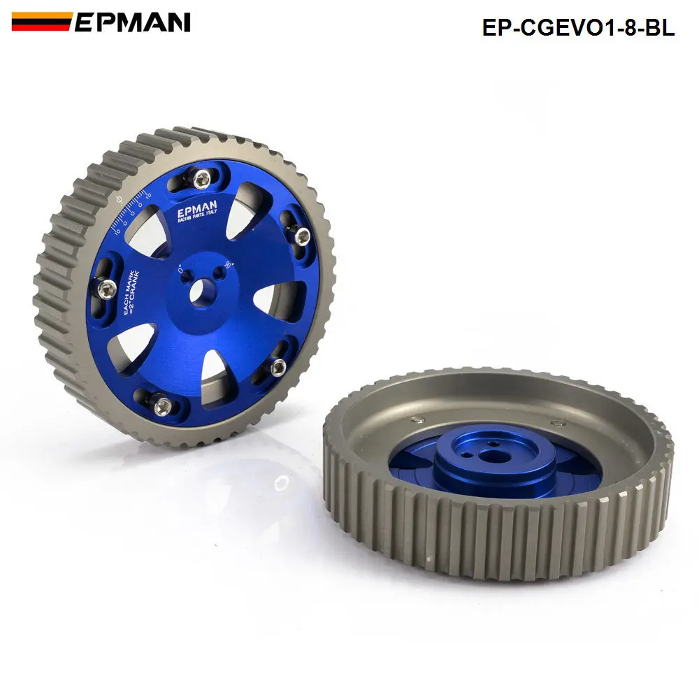 Hubsports-EPMAN Adjustable Cam Shaft Gear Gears For Mitsubishi Lancer Evolution EVO 1-8 4G63 4G63T EP-CGEVO1-8-BL