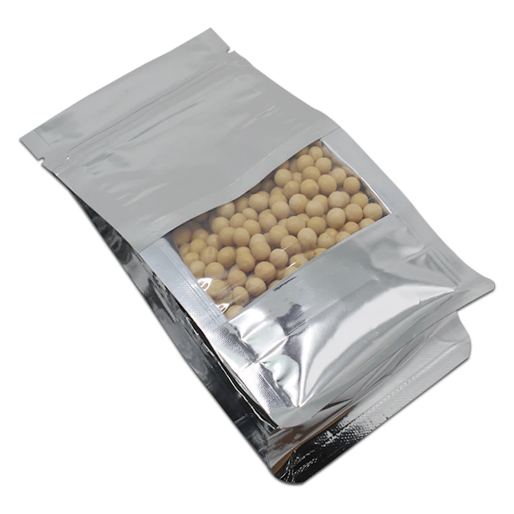DHL 400 шт./лот Ziplock Grip уплотнение боковая Gusset organ пищевая упаковка мешочки стоьте вверх алюминиевая фольга прозрачное окно Bellow мешок