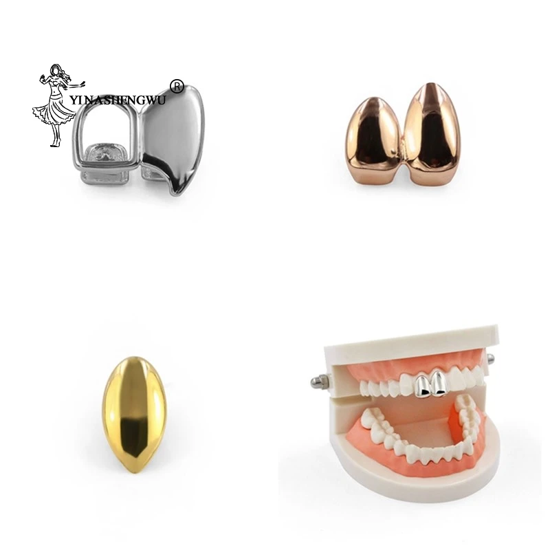 Vampire Fang Teeth Griliz Caps Gold Tone Canine Custom Tooth Grills Rock Rapper Jewelry Cosplay Party Body | Украшения и