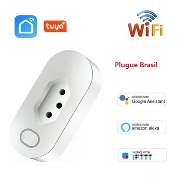 

Brazil Smart WIFI Socket BR Plug Wireless Outlet Tuya Smart Timing Plug 16A Energy Monitor For Alexa Google Home IFTTT Free Ship