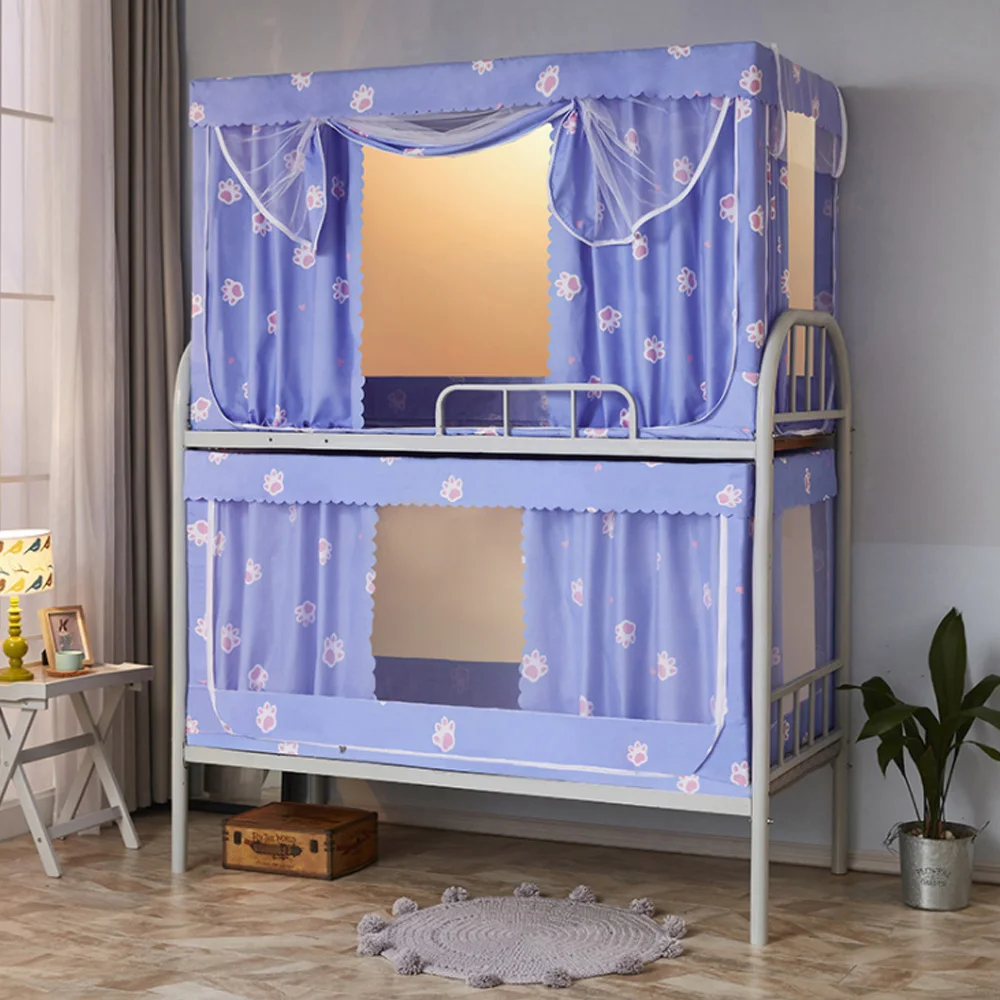 Студенческое спальное помещение, научная затеняющая кровать, занавеска, кровать, сетка для университетского общежития, выделенная москитная сетка, детская двухъярусная кровать, балдахин - Цвет: 5