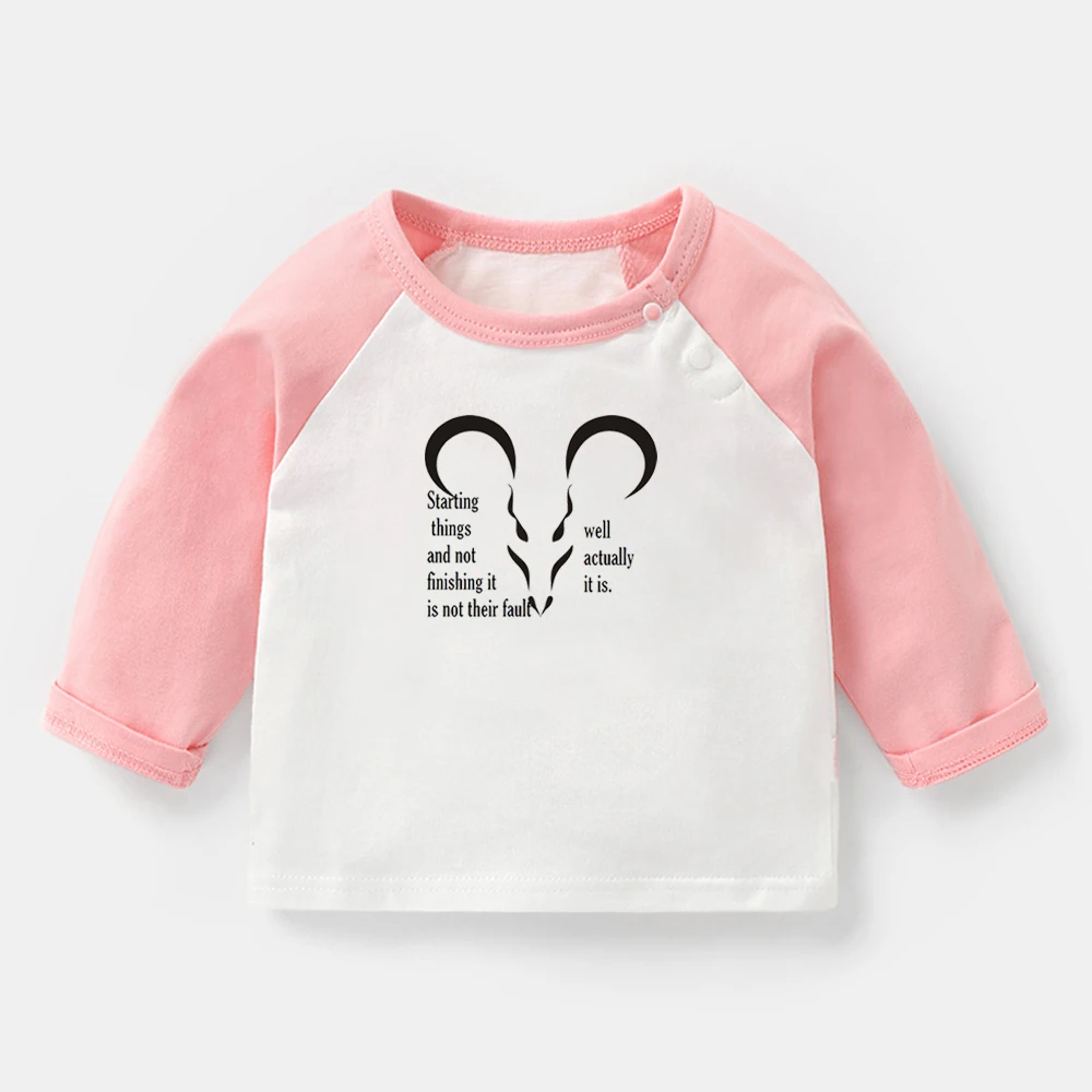 

Constellation Aries Feature Design Taurus Libra Gemini Leo Newborn Baby T-shirts Toddler Raglan Color Long Sleeve Tee Tops