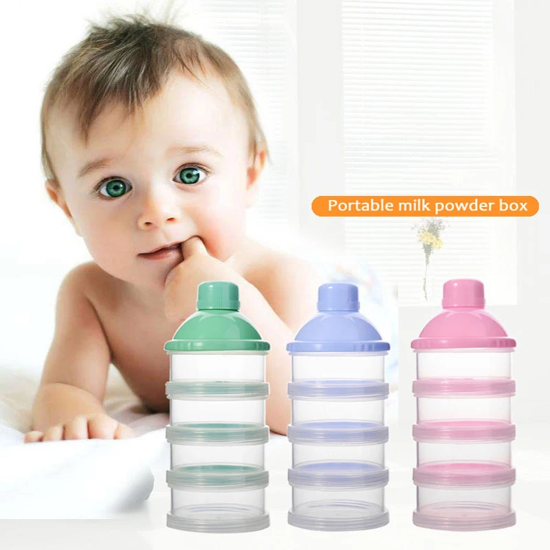 

Portable Milk Powder Box Detached Food Container Storage Feeding Box Baby Kids Toddler Four Grid Baby Solid Food Storage Box