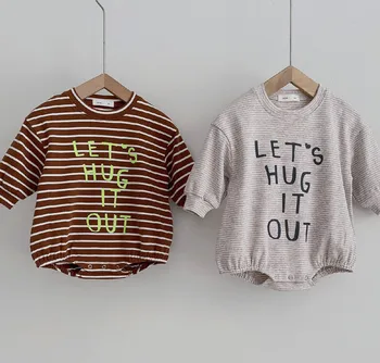 

5243 Newborn Baby Bodysuit Autumn Classic Stripe Baby Boys One Piece Clothes Toddler Girl Casual Onesies Kids Jumpsuit Outfits