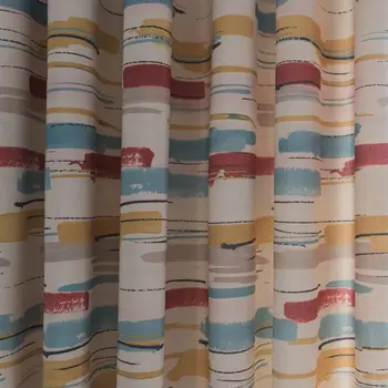 

Modern Blackout Curtains Punching Nordic Style Curtain Cotton Linen Circle Cross Strip Camouflage Maze Lantern Printing Curtain