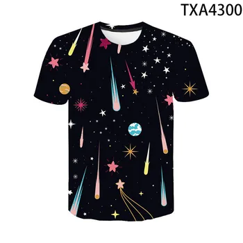 

2020 men and women new casual short-sleeved fashion Starry sky 3D printed children's clothing street trend quick-drying T-shirt