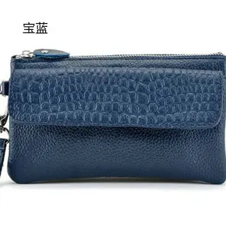 Royal Blue Женский кошелек из натуральной кожи женская косметическая сумка для телефона для женщин зажим для денег Дамский клатч держатель для монет женский кошелек QB143 - Цвет: Royal Blue