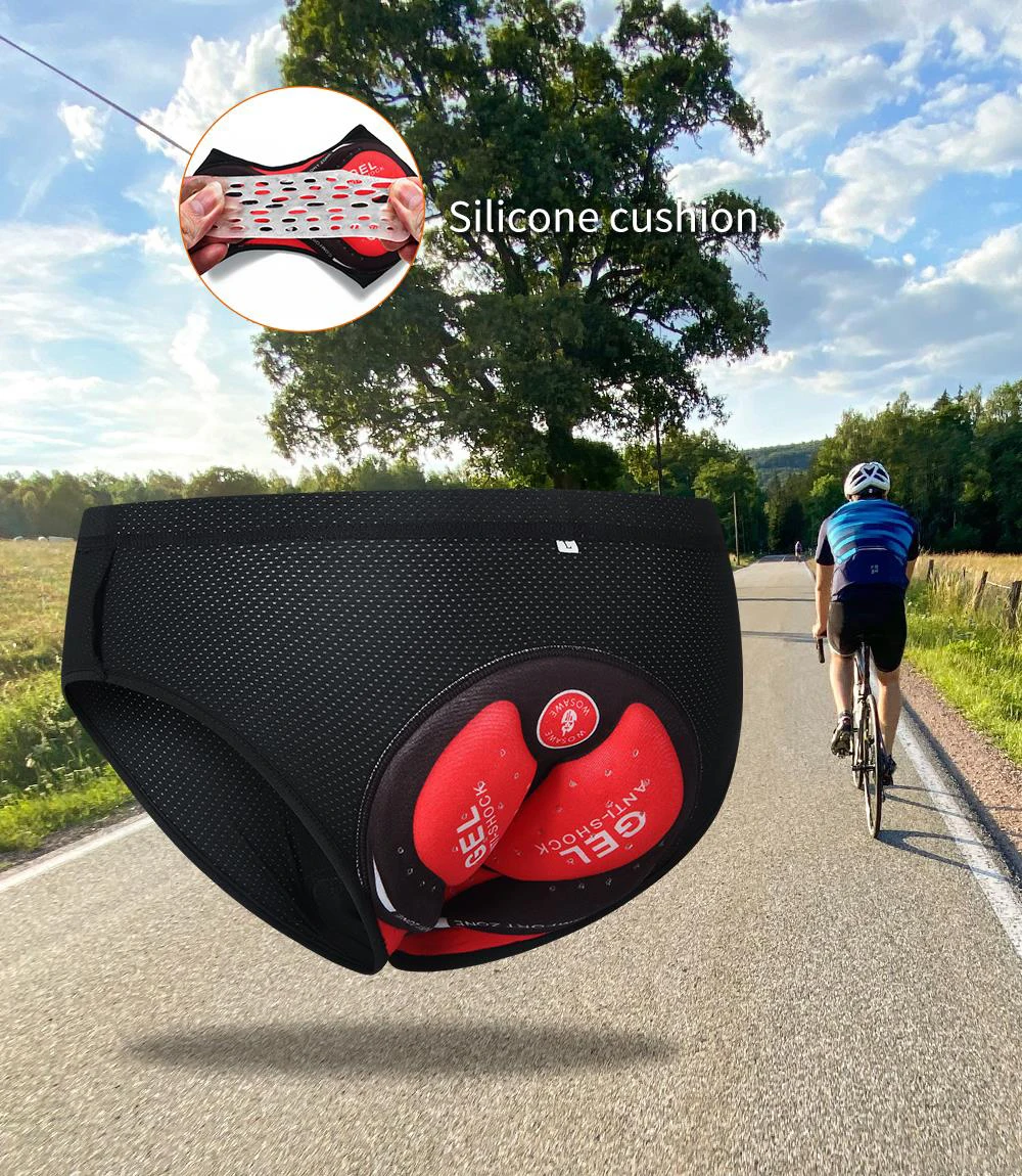 Shockproof Cycling Shorts for Men, Sports Shorts, 5D Gel Pad, Bicycle Underpant, MTB Road Bike Underwear