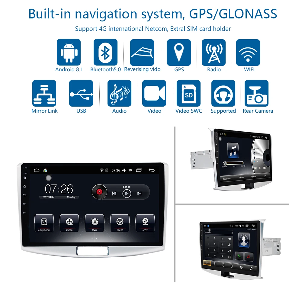 Cheap 10.1" Android 8.1 Quad Core Car Stereo Radio Multimedia Player For Volkswagen Passat B7 B6 CC with4G 32G Bluetooth WIFI SWT GPS 3