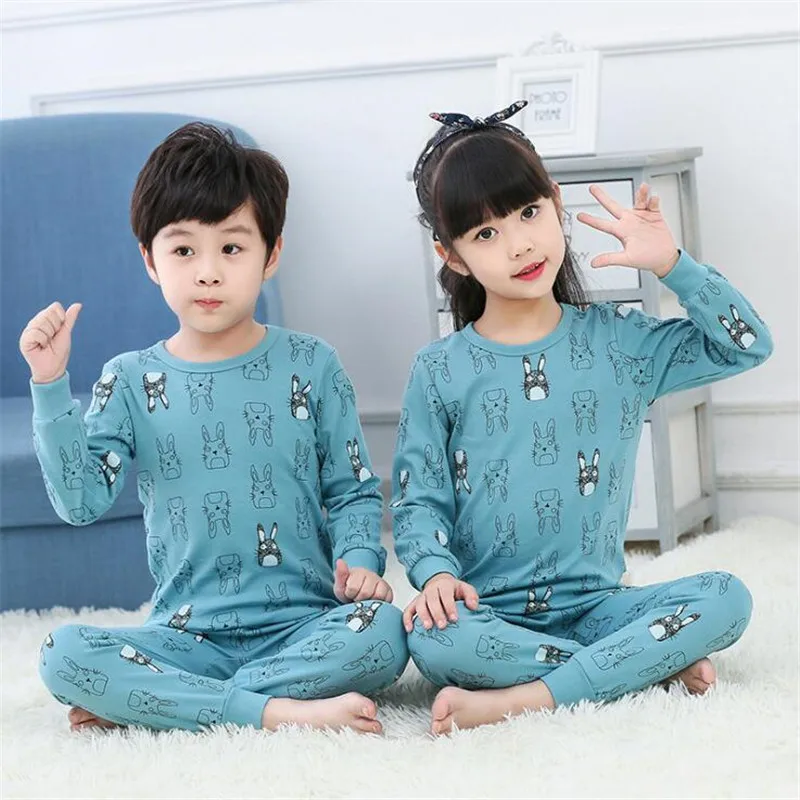 Хлопковый детский пижамный комплект с милыми рисунками животных; детская пижама; infantil; одежда для сна; одежда для маленьких мальчиков и девочек; пижамный комплект с единорогом