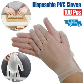 

100PCS Transparent Disposable gloves Kitchen Accessories Cooking Eco-friendly For Food Cleaning Plastic Disposable gloves