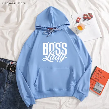 

Boss Lady Print Women hoodies Cotton Casual Funny sweatshirts For Lady Young Girl sportswear hoodies pullovers top-950