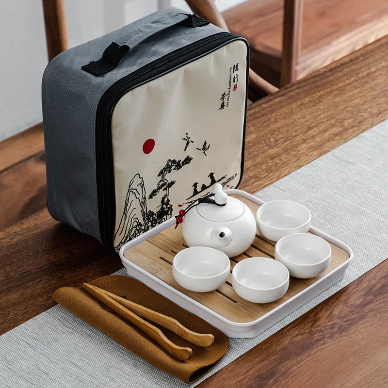 KitchenAce китайский керамический чайный набор кунг фу фарфоровый портативный сервиз
