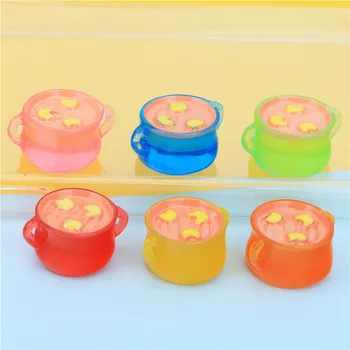 

Resin Accessories Jar Cute Transparent Cat Soup Pot Embellishments Crafts DIY Scrapbooking For Mini Kitchen Dollhouse Toy
