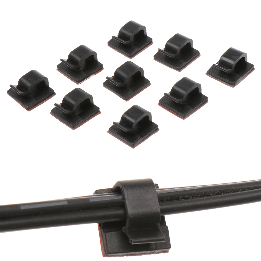 50pcs Plastic Cable Clip Fixer Holder Cable Clamp Wire Management ...