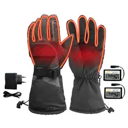 Перчатки с подогревом для езды на Батарея приведенный в действие Водонепроницаемый Термальность перчатки теплые перчатки для сенсорного