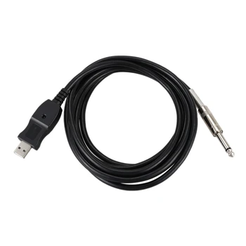 

ABLB--10FT Guitar Bass 1/4 inch To USB Link Connection Instrument Cable Adapter PC Record