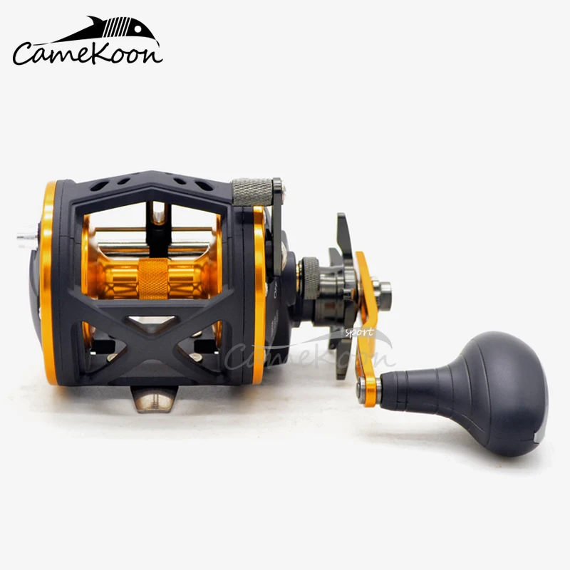 CAMEKOON 30 40 Level Wind Trolling Fishing Reel 6 BBs Saltwater Drum Wheel  Gear Ratio 4.1:1 Round Boat Coil Large Line Capacity