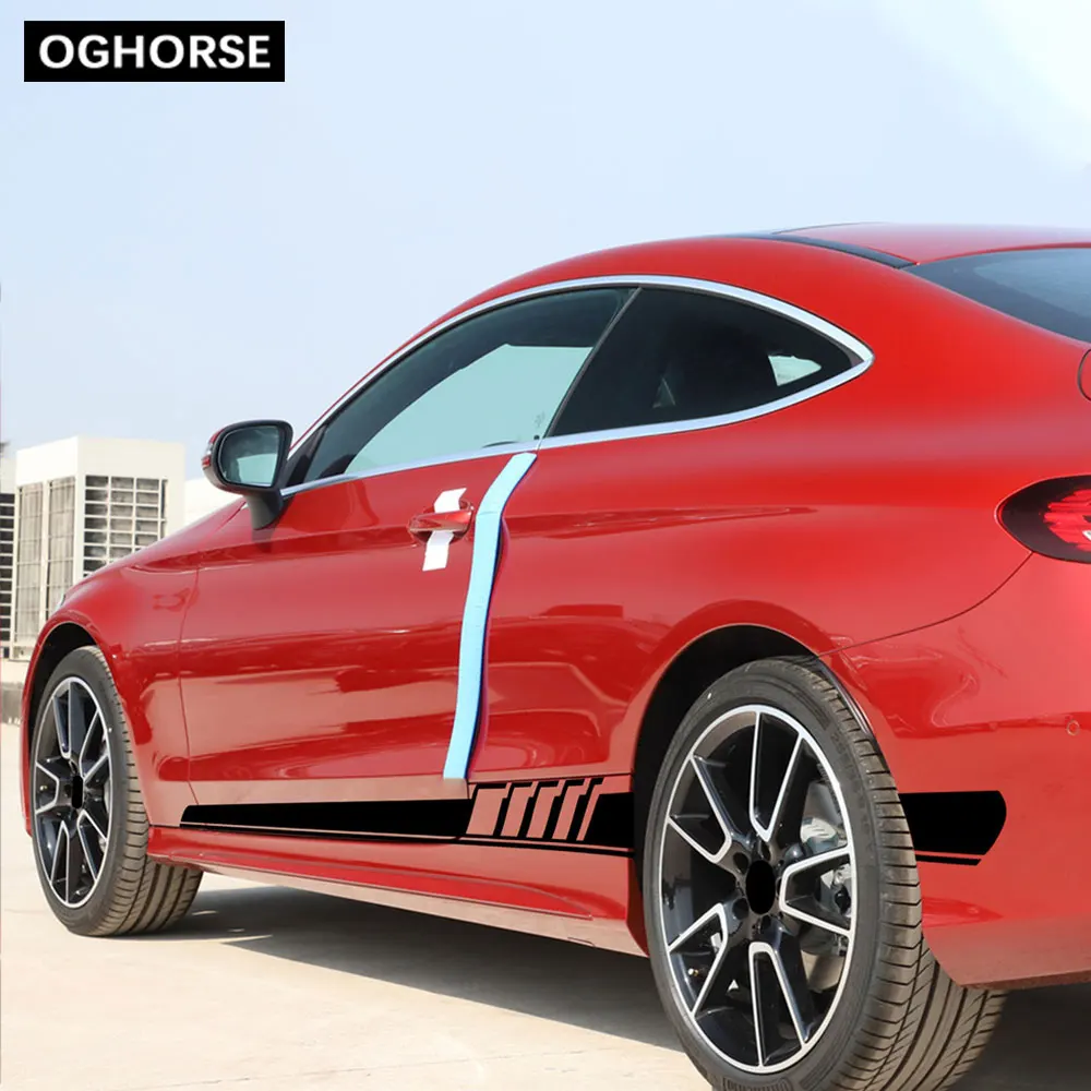 Матовая Черная Виниловая наклейка AMG Edition с боковой полосой 507 для Mercedes Benz C Class W205 AMG