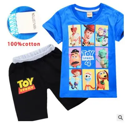 Одежда для маленьких мальчиков футболка с принтом «Toy story 4 Buzz and Woody» Детская Футболка топы для девочек+ джинсы наборы свитшотов, Рождественский наряд - Цвет: s0600-8479
