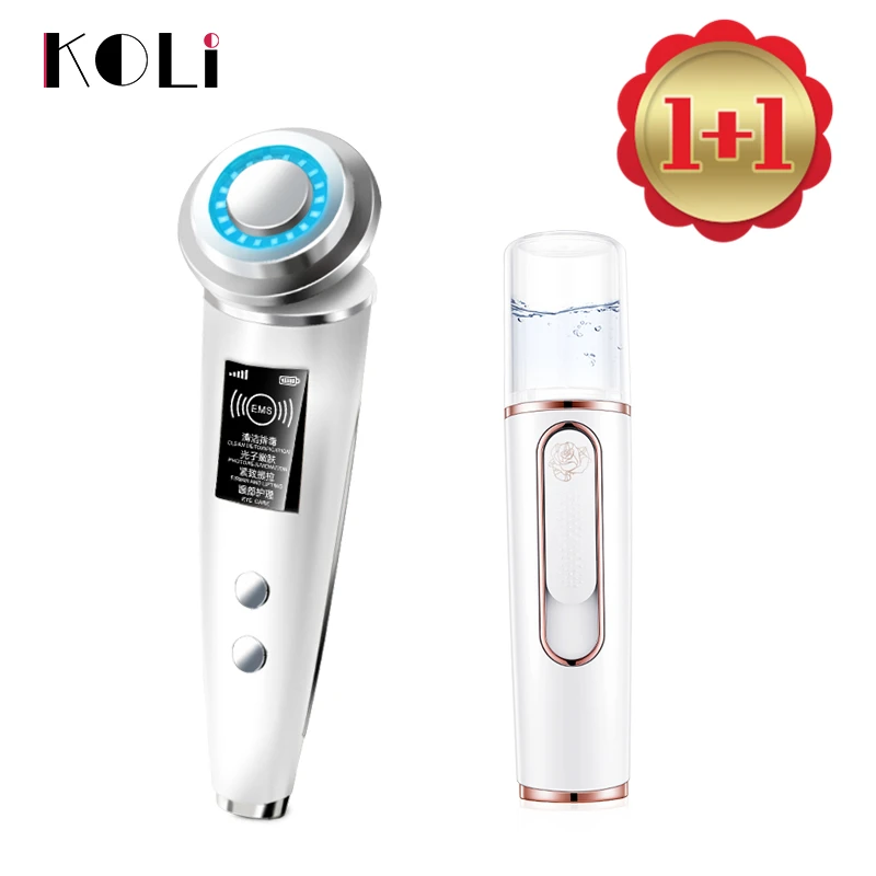 

KOLI RF EMS Beauty In instrument Facial skin care hydrating tools Facial humidifier Home Travel Portable Face Steaming Device