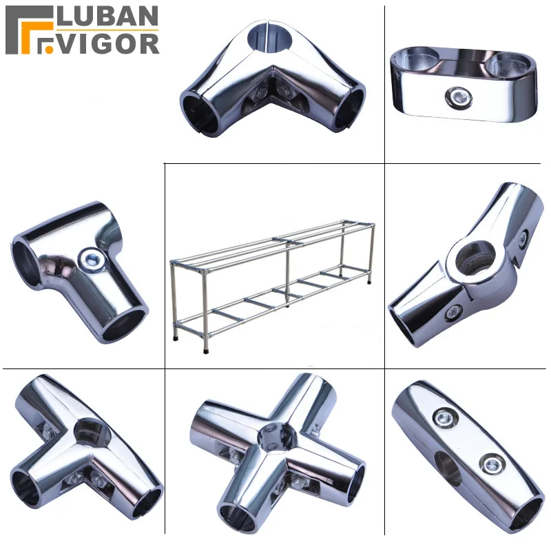 Details about   2 Way Alloy Pipe Connector Fittings Rack Clamp for 25x25mm Square Tube Silver 