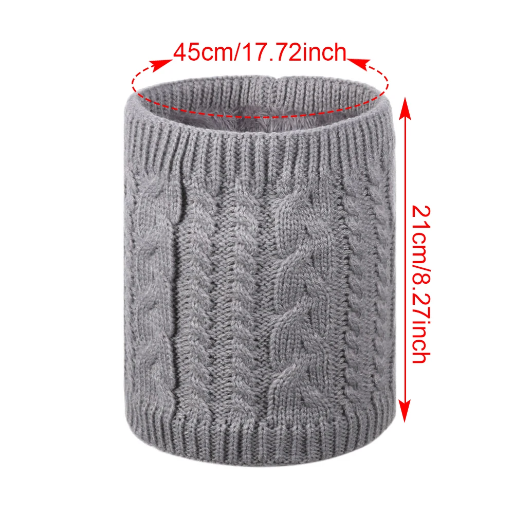Hot Soft Unisex Brushed Knit Neck Warmer Circle Loop Snood Shawl Thicken Scarf Collar Cowl Go Out Wrap Winter Warm Accessories 6