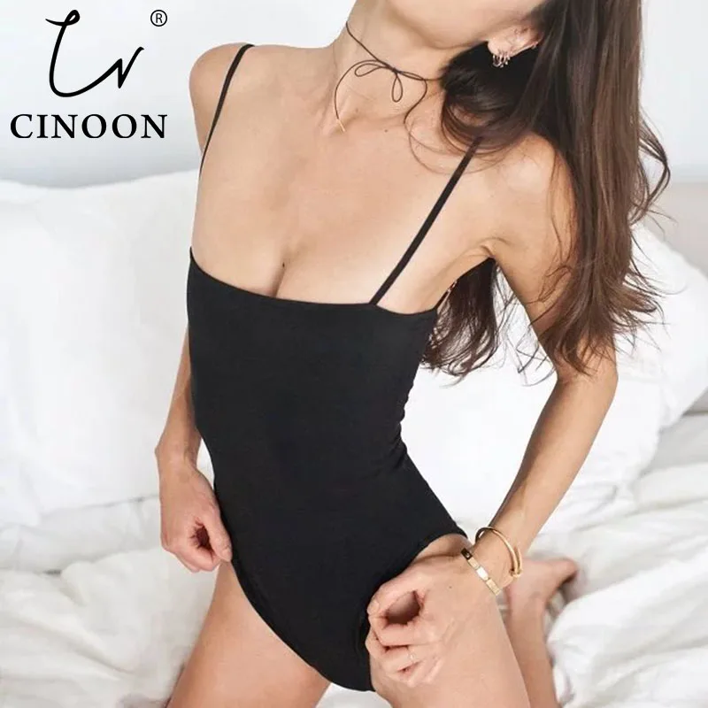 

CINOON Sexy Spaghetti Strap Backless fit Romper Body Siamese Bodysuit Slim Skinny Tight Jumpsuit Undershirt Playsuits