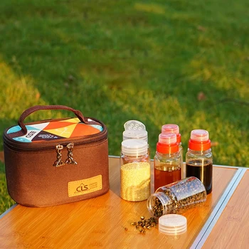 

Newest Arrival6pcs/set Portable Spice Cruets Seasoning Jar BBQ Organizer Condiment Bottles Set With Storage Bag For Barbecue Pic