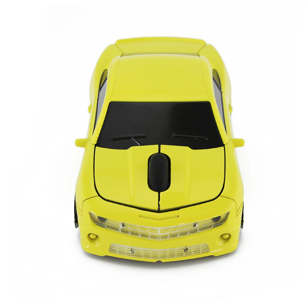 Cool Wireless Laptop Gaming 2.4GHz 3 Keys Mini USB Receiver Home Mouse Office Car Shape Plastic Optical Computer - Цвет: Цвет: желтый
