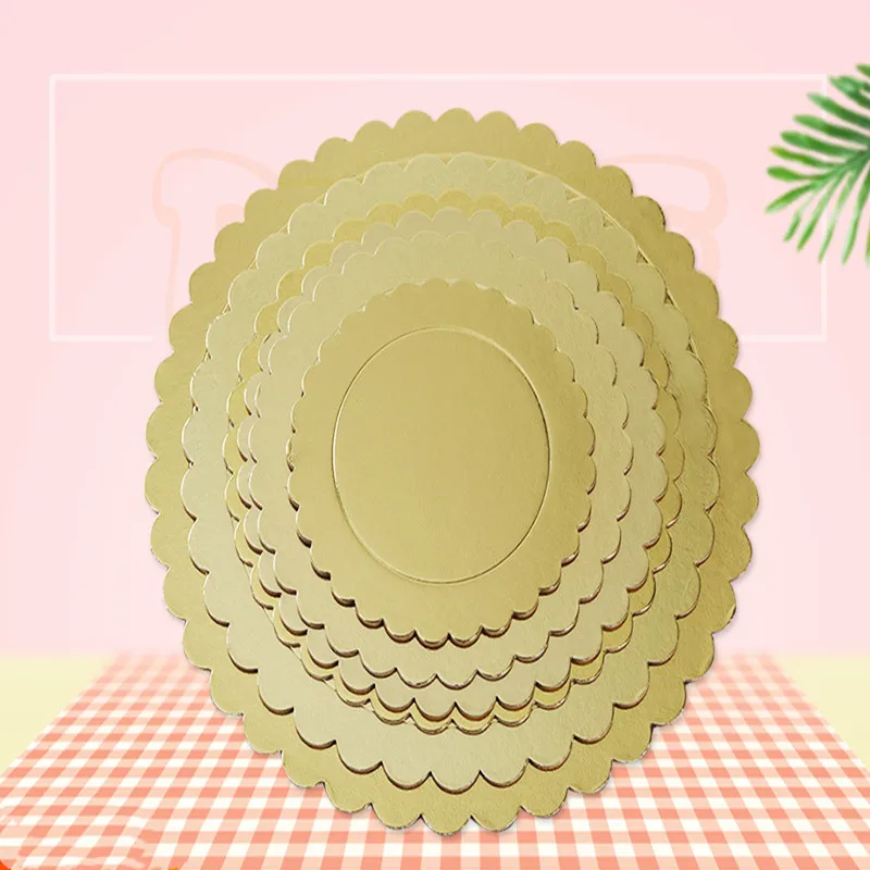 Baking Supplies Cake Tools 5pcs Gold Cakeboard Round Disposable Cake Base