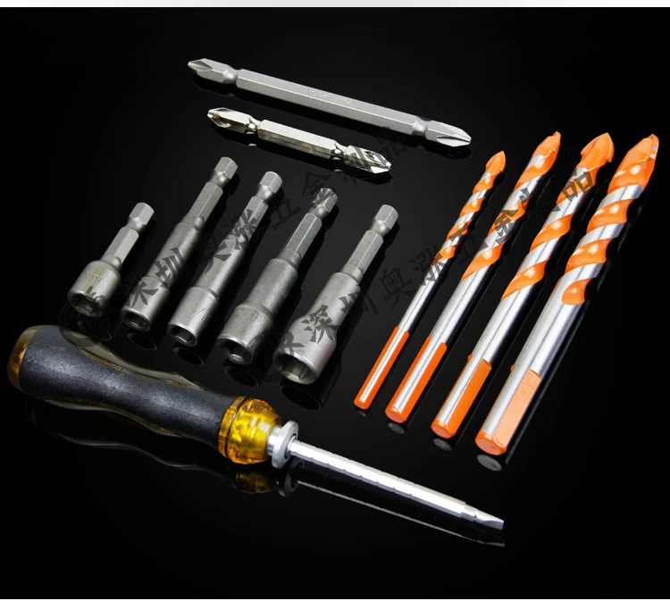 

free shipping 12pcsHome renovation Cross electric screwdriver hexagonal wind batch sleeve triangular drill multi-function wall