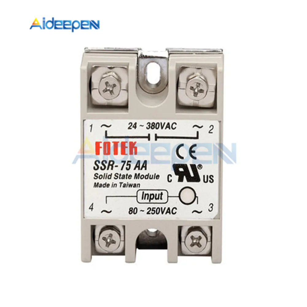 Твердотельное реле SSR-10AA SSR-60AA SSR-75AA SSR-100AA твердотельное фактически 80-250VAC до 24-380VAC