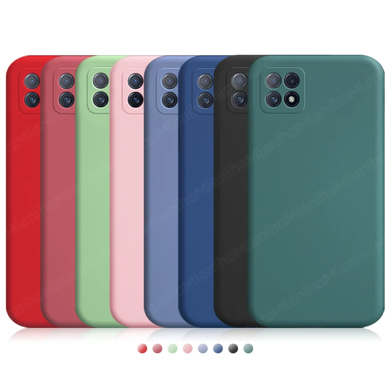 

For Oppo A72 Case Cover Liquid Silicon Soft TPU Shockproof Bumper Back Cover For Oppo A52 A92 Phone Case For Oppo A72 5G Cover