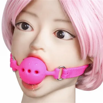 3 Sizes Safety Silicone Open Mouth Gag Ball Bondage Restraints Sex Toys For Women Slave Gag With Open Holes For Couples SP0092 3
