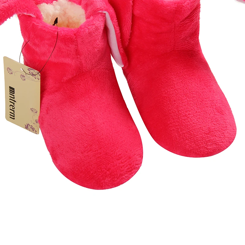 Glglgege/Детская Хлопковая обувь; домашние тапочки для детей; милые плюшевые уши кролика для маленьких мальчиков и девочек; утепленные домашние тапочки
