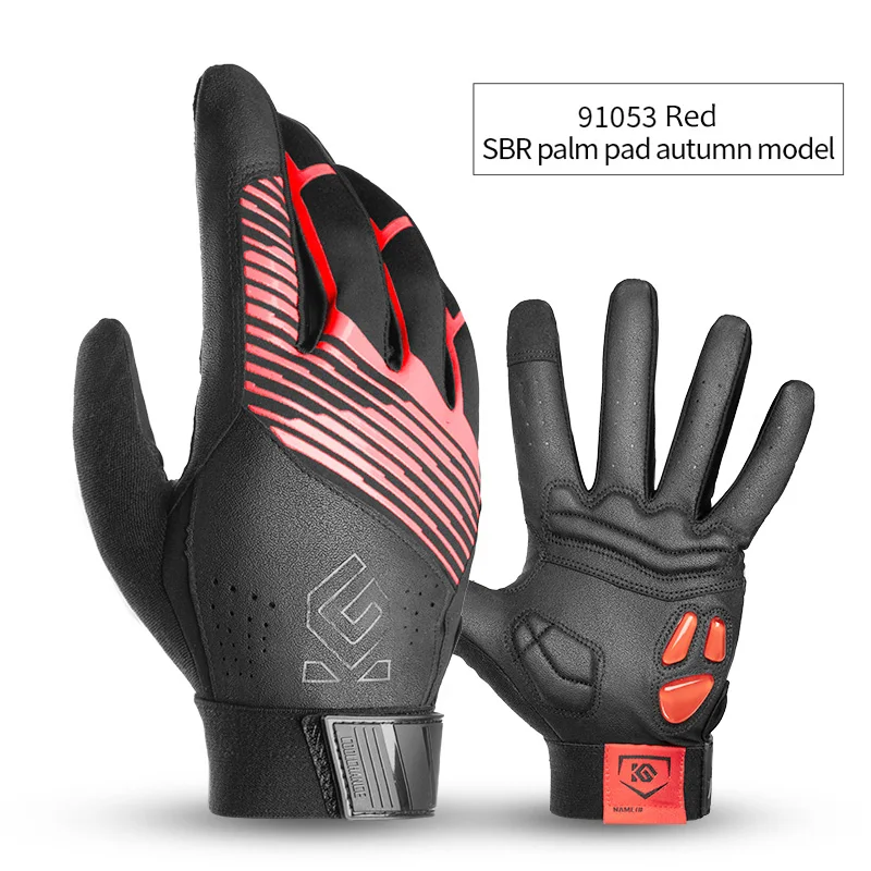 91053 Red Autumn CoolChange, велосипедные перчатки, зимние, термальные, водонепроницаемые, велосипедные перчатки, длинные пальцы, сенсорный экран, на запястье, с пряжкой, велосипедные перчатки для мужчин и женщин - Цвет: 91053 Red Autumn
