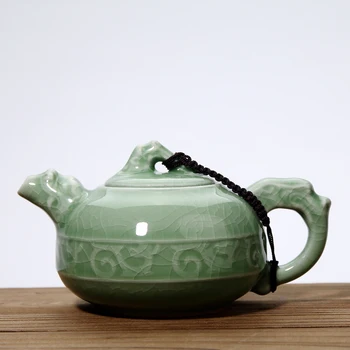 

Teapot Ceramic Ge Kiln Ice Cracked Open Kettle Purple Sand Manual Kung Fu Tea Set Drinking Tea Cup Single Pot 39