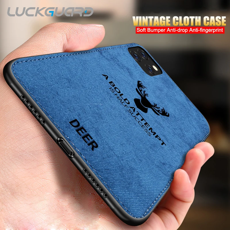 Ultra-thin Shockproof Soft Silicone Matte Deer Case For iPhone 11 Pro X XR XS Max 7 8 6 6s Plus Luxury Cloth Cover Fundas Coque | Мобильные
