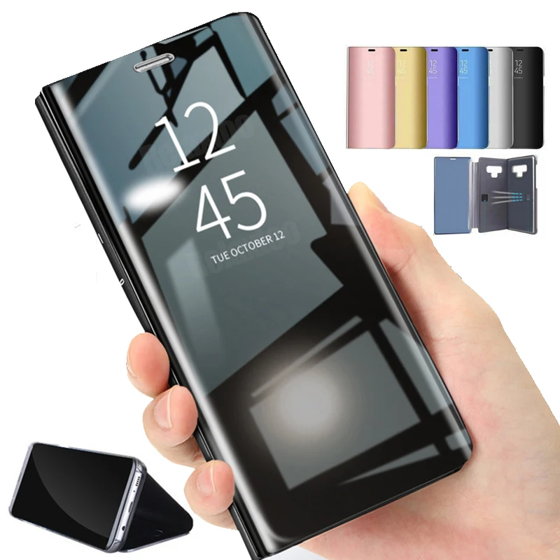 Зеркальный умный флип-чехол для Samsung Galaxy A50 A30 A40 A20 A60 A70 A80 A90 M30 M20 M10 чехол-подставка