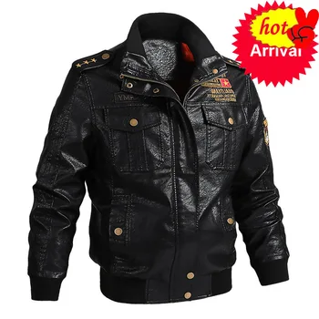 

Men's Classical 2020 Motocycle Jacket Winter Skin Thick Man Leather Jacket Moto Autumn Zipper Jacket Biker Coat Large Size 6XL