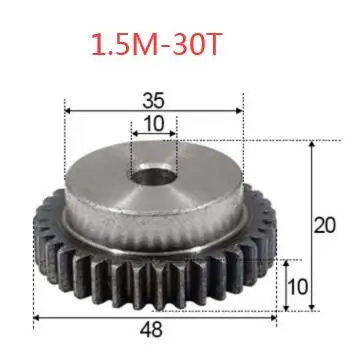 2 шт. 1,5 м-30 Прорезыватели внутреннее отверстие: 10 мм Boss Шестерня Spur gear 0,18 г