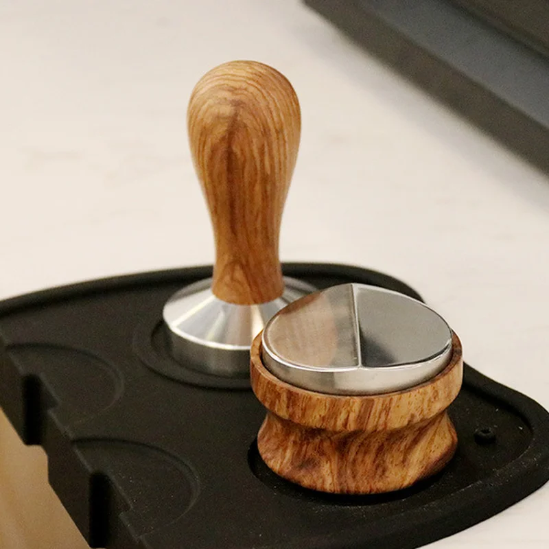 US $22.28 58mm Adjustable 304 Stainless Steel Coffee Espresso T er Convex Four Angled Slopes Base Thread Distribution Tools