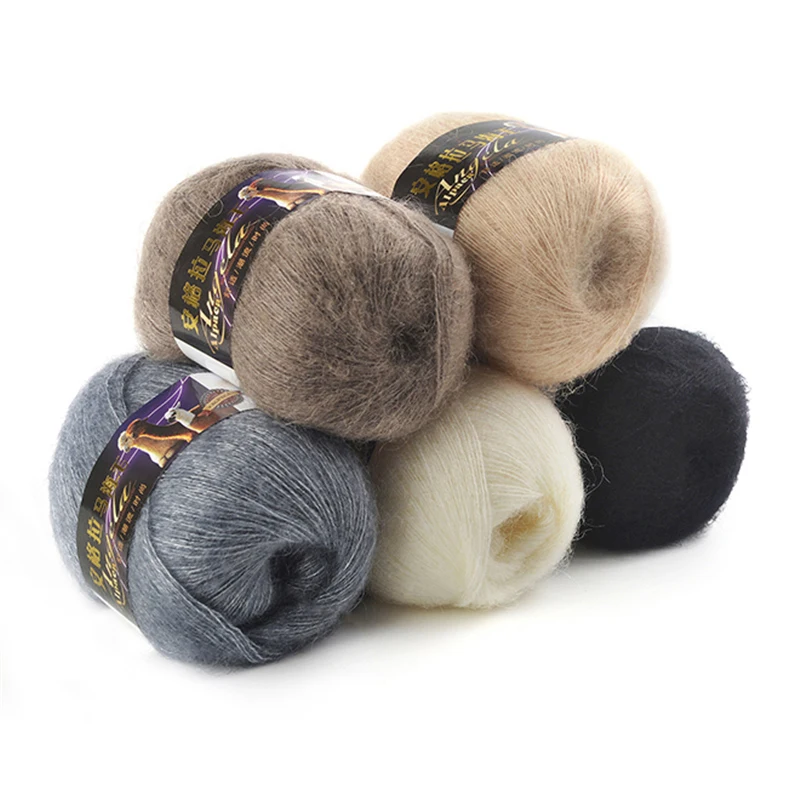 2 шт. Мохер Пряжа из смешанного волокна шерсть для вязания крючком пряжа в