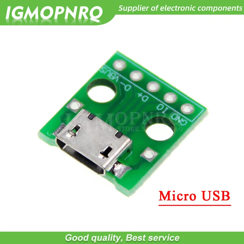 Micro/Mini USB/USB A папа/USB 2,0/3,0 A мама/USB B интерфейс до 2,54 мм DIP PCB конвертер адаптер коммутационная плата - Цвет: Micro USB