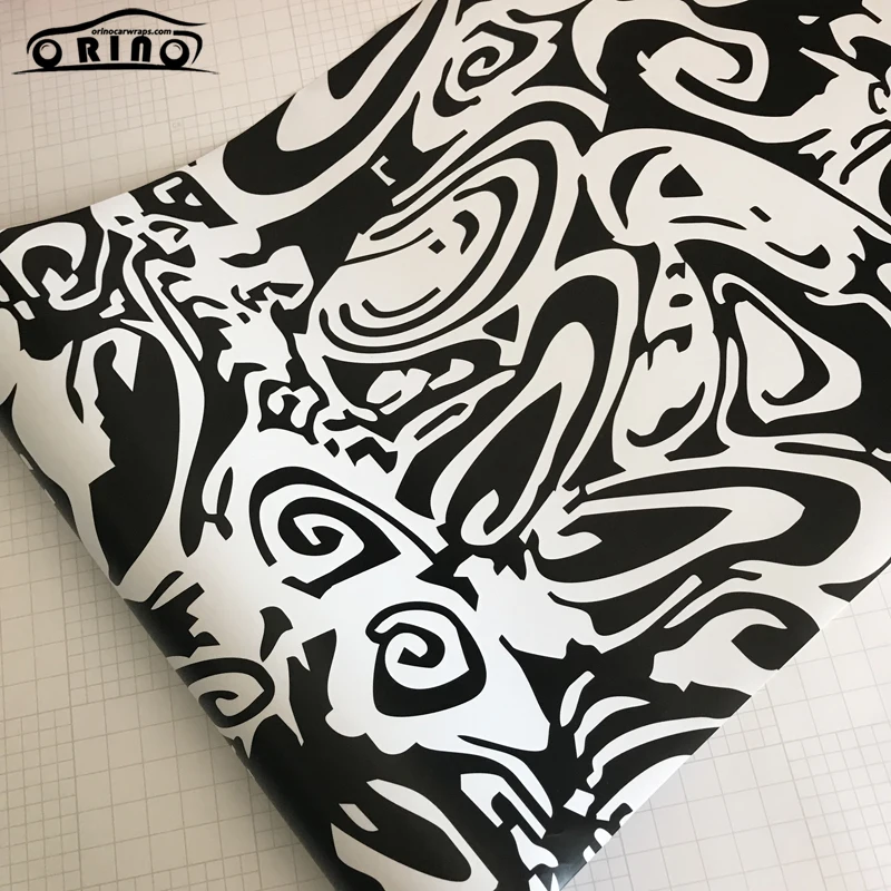 Black White Camouflage Vinyl Film Sticker-7